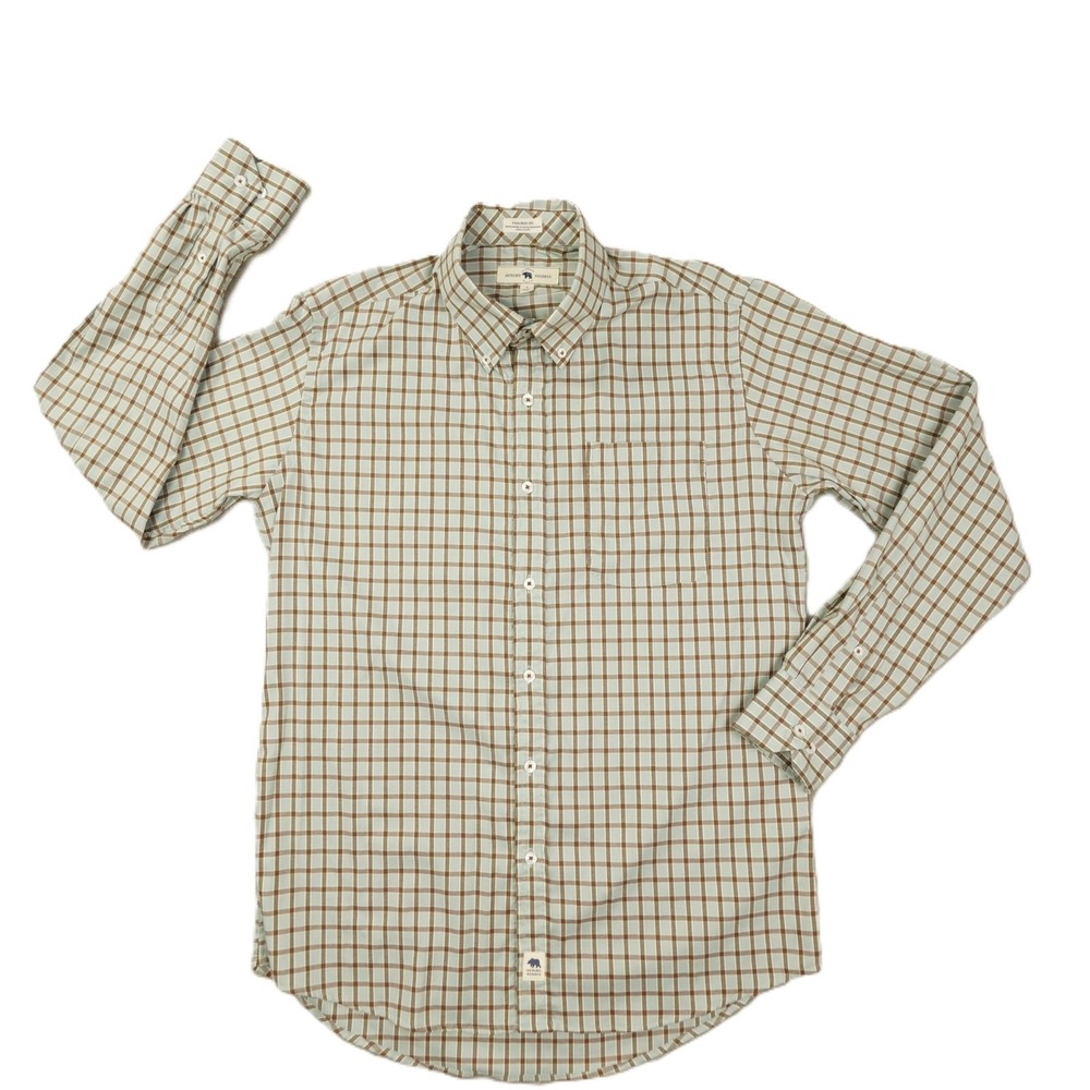 Onward Reserve Tailored Fit Button Up Shirt Men's' Large Brown Plaid Outdoor